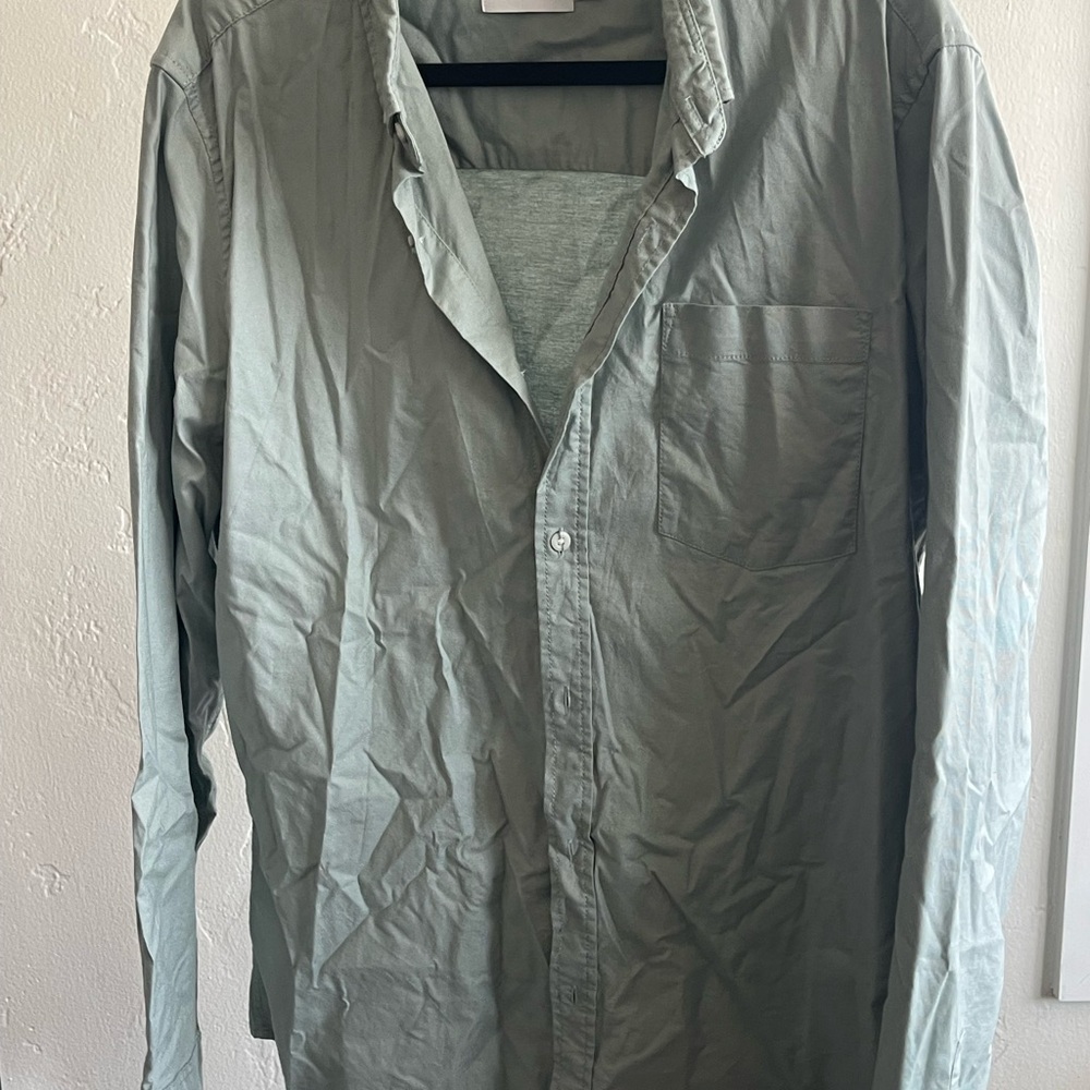 Topman Green Dress Shirt with Long Sleeves